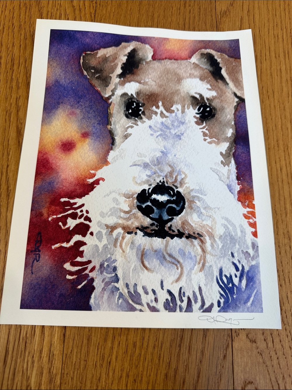 WIRE FOX TERRIER Dog Art Print Signed by Artist 8" x 10"